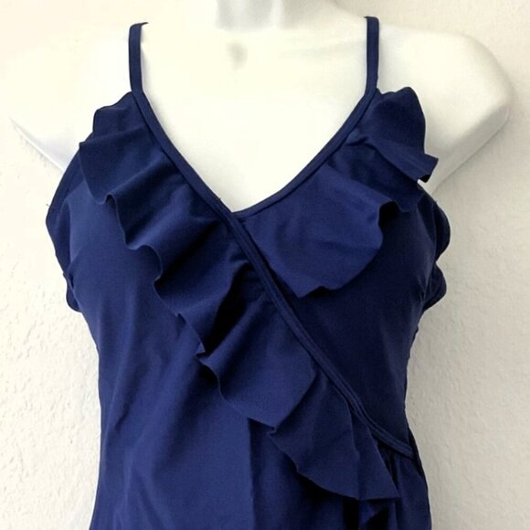 NEW RUFFLE STRAPPY BACK ONE PIECE SWIMSUIT - Picture 6 of 9